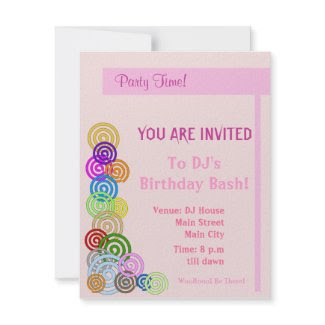Colourful Spirals invitation