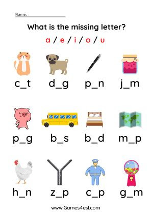  phonics cvc words worksheets games4esl