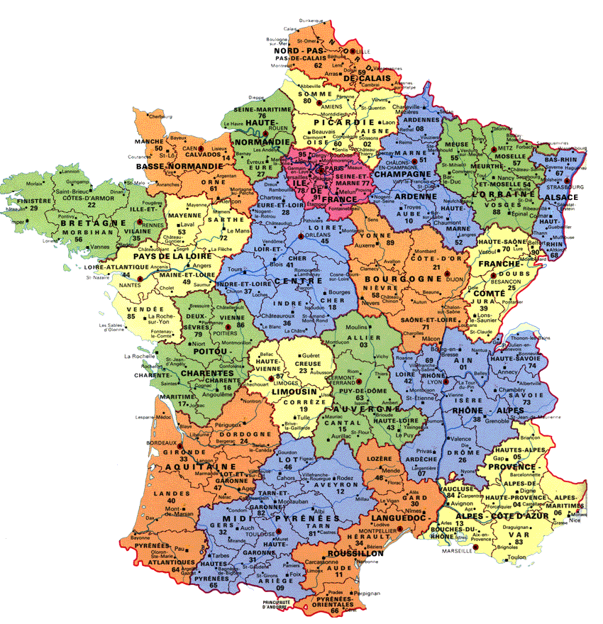 Carte de France - France carte des villes