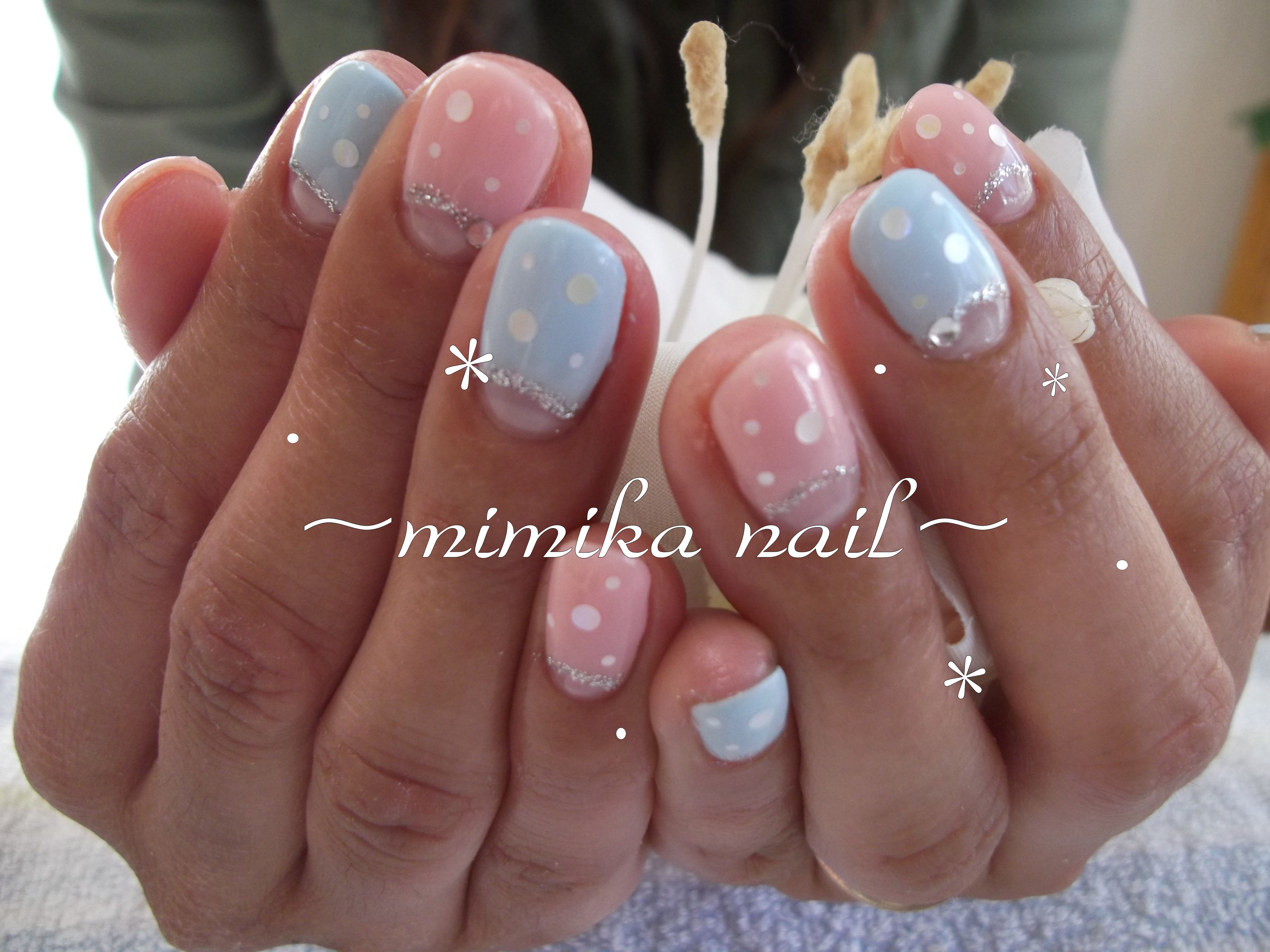 パステルピンク 水色 Mimika Nail 奈良県 五條市 自宅 ネイルサロン