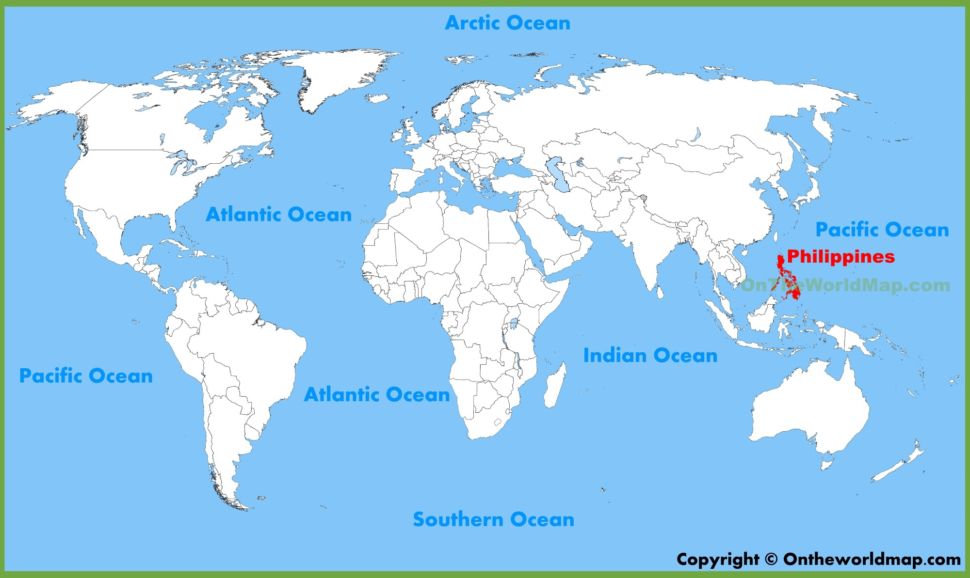 Philippines On A World Map Philippines location on the World Map