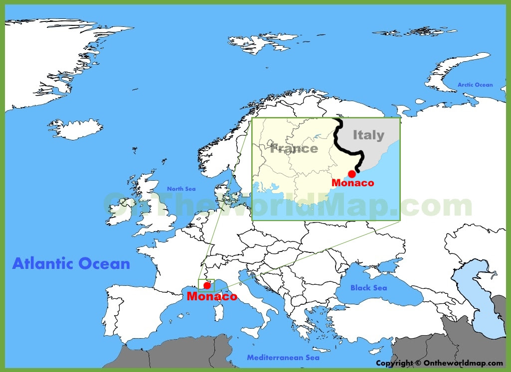 Where Is Monaco Located On A Map Of Europe Monaco location on the Europe map
