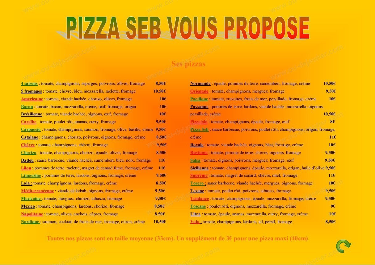Pizza seb guéret