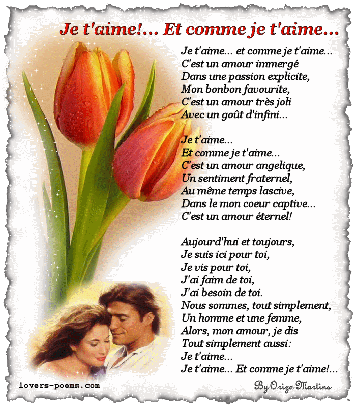 French Francais Bonjour Mon Amour Je T Aime Oriza Net Portal Lovers Poems Com Art Romance Poetry
