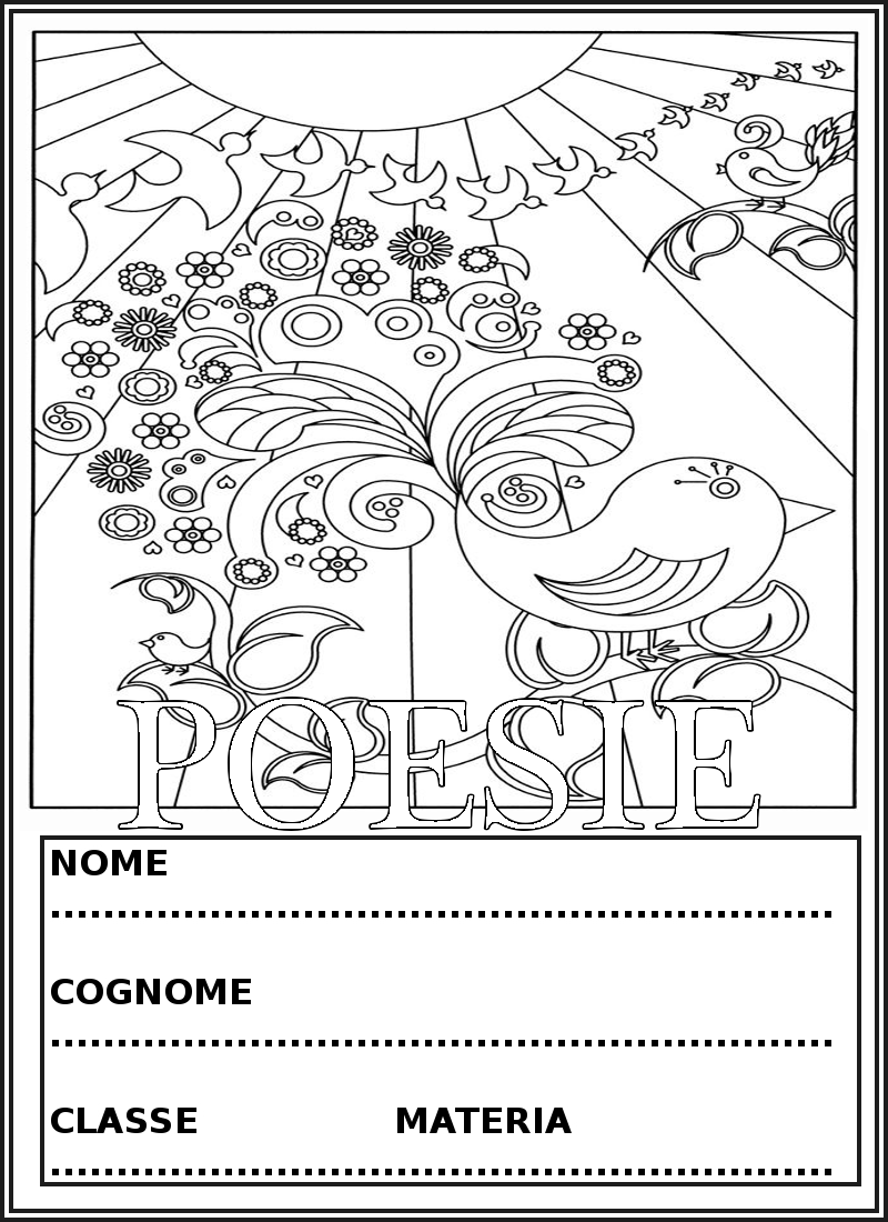 Favorito Copertine da colorare per quaderni Poesie RG58