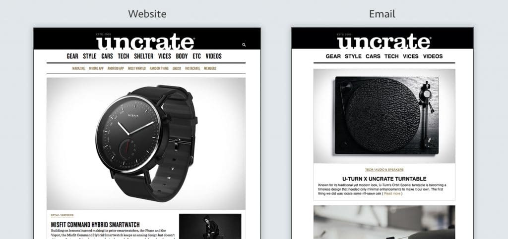 Aweber Website vs Email