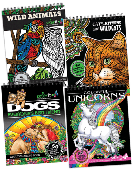 Animal Lovers Pack Wild Animals Cats Dogs Unicorns Coloring