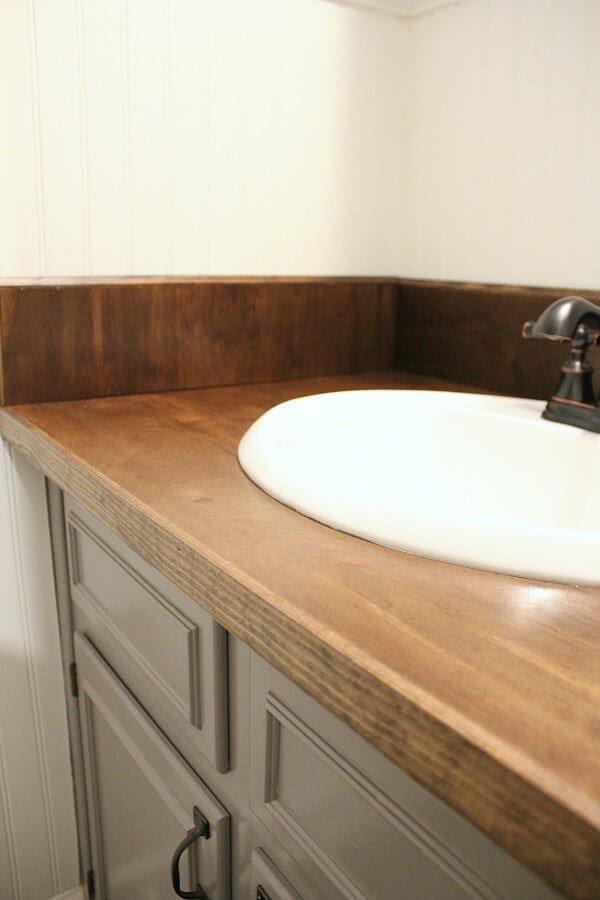 DIY Wood Bathroom Countertop: An easy way to Change your ...
