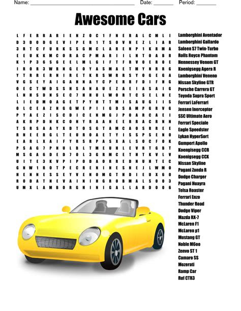 Here are some tips on how to maximize your reach with a free printable. supercars word search wordmint