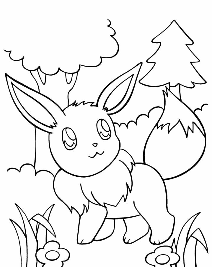 Eevee coloring pages to download and print for free