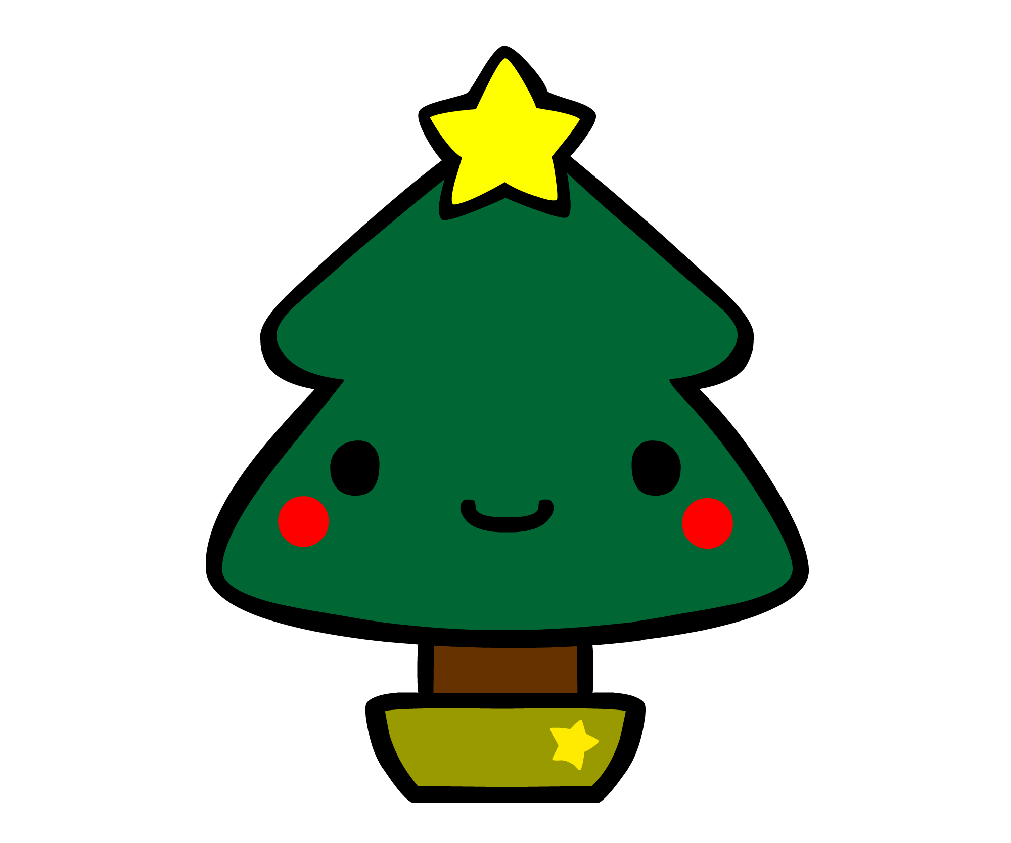 クリスマスツリー無料イラスト素材 イラスト無料素材かわいい系