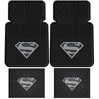 Superman DC Comics Silver Flake - Front and Rear Rubber Car Floor Mat Set