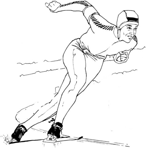 Kleurplaat Schaatsen