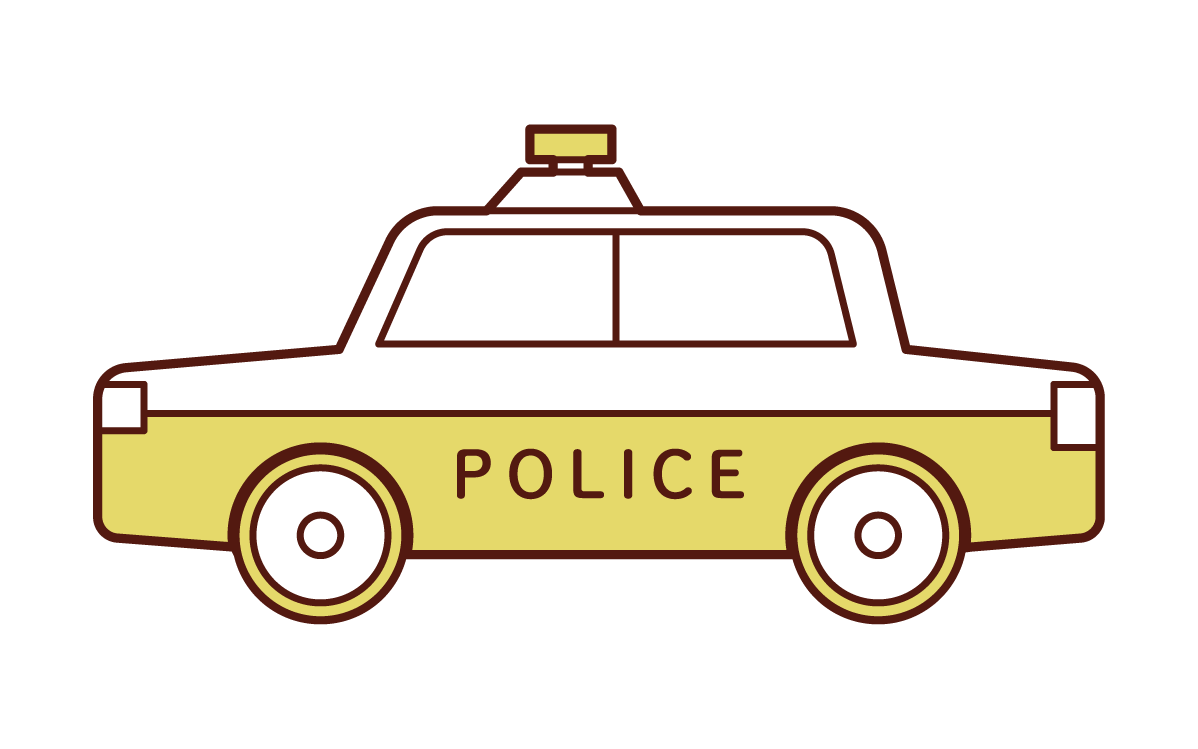 横から見たパトカーのイラスト フリーイラスト素材 Kukukeke ククケケ