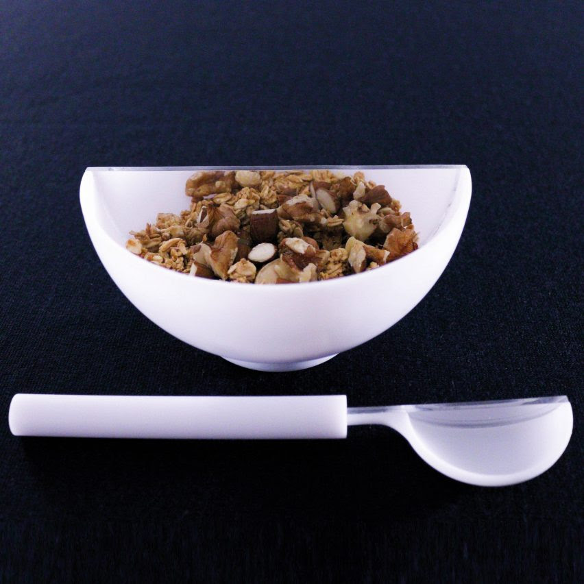 Saki Maruyama and Daniel Coppe design mirrored tableware to lessen food consumption