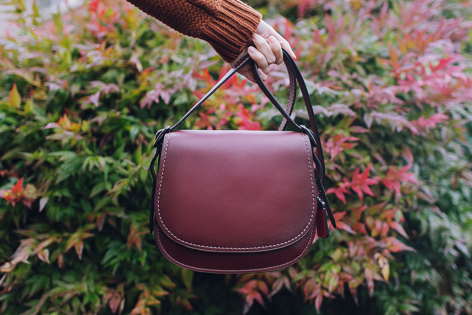 Coach burgundy Saddle bag