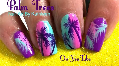 palm tree nail art diy summer nails youtube