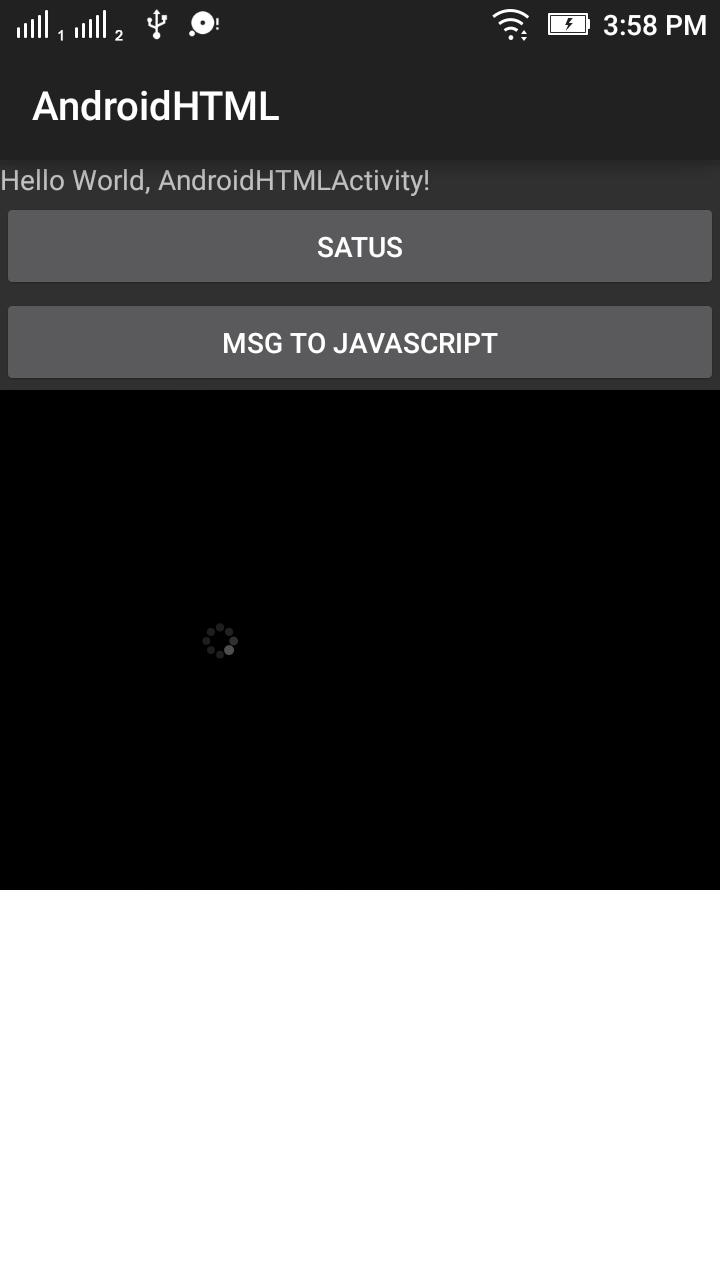 ... black screen and spinner is rotating on that screen below is my screen