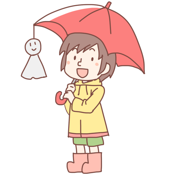 赤い傘をさした女の子のイラスト かわいいフリー素材が無料のイラストレイン
