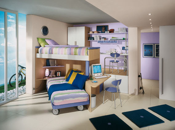 dormitorio, infantil, diseño, arquitectura, decoracion, camas