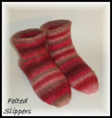 M's slippers felted