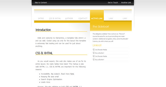 clementine-xhtml-css-template