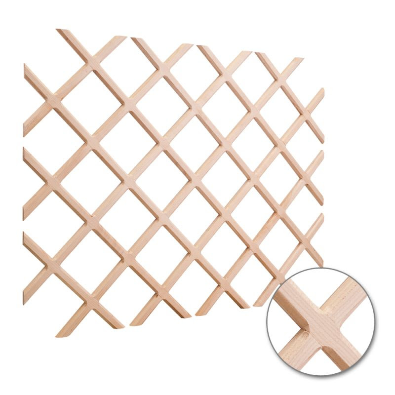 Hardware Resources WR30-2OK Oak Hardware Resources WR30-2 24 Inch x 30 Inch Wine Lattice Storage Rack with Bevel