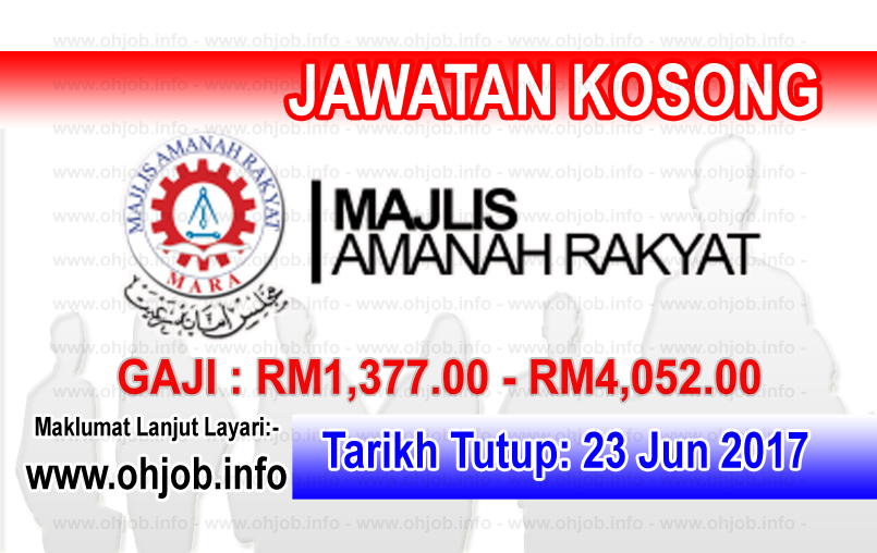 Jawatan Kerja Kosong Majlis Amanah Rakyat - MARA logo www.ohjob.info jun 2017