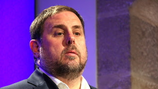 El vicepresident del govern, Oriol Junqueras, explica els canvis en l'executiu, durant la roda de premsa del 14 de juliol de 2017 al Palau de la Generalitat