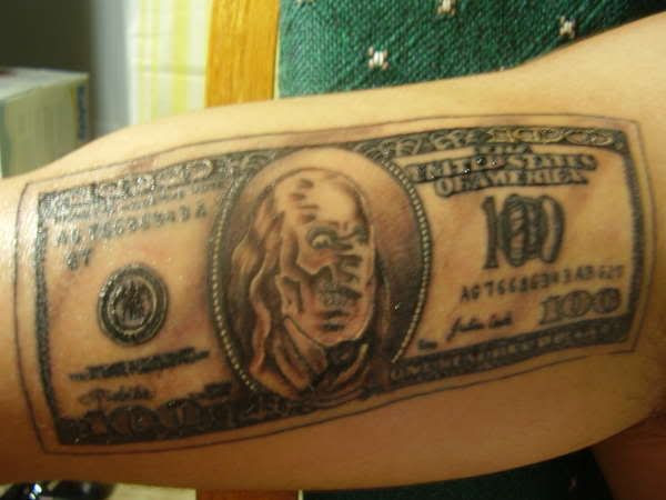 dollar sign tattoos. Hundred-dollar-bill-tattoo-