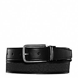 REVERSIBLE SIGNATURE BELT - COACH f90107 - BLACK/BLACK