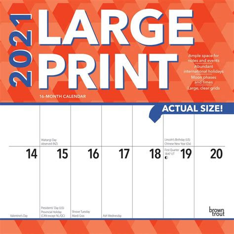  large print wall calendar calendarscom