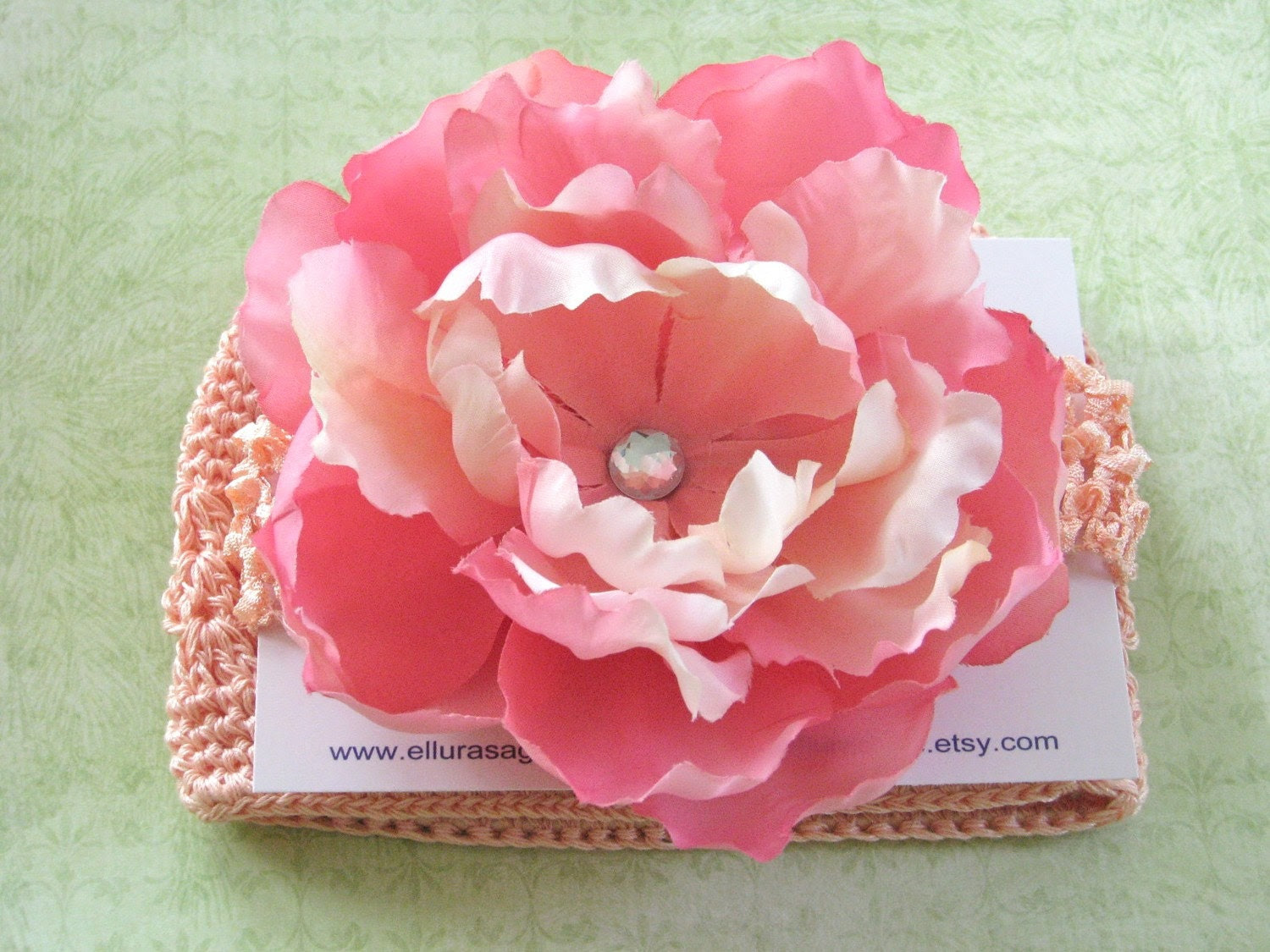 Peachy Peony - Large Peony Hat and Headband Set