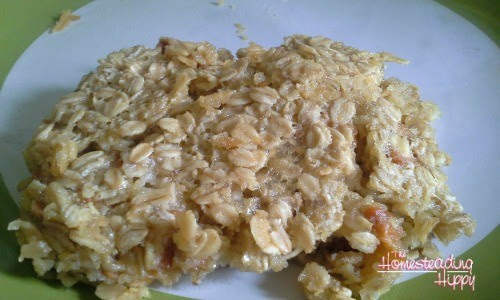 baked oatmeal...a quick and easy breakfast that you can make ahead for busy mornings! @The HomesteadingHippy