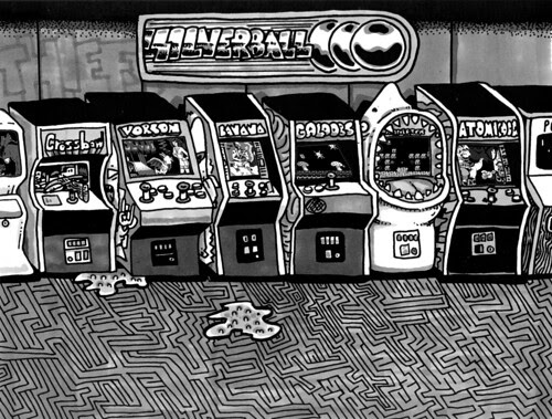 Pizza Party Background: Silverball Arcade