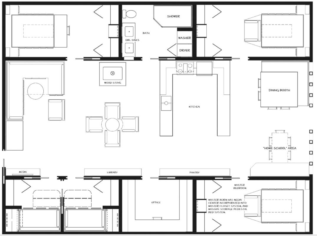 Container floor plan Shipping container homes Pinterest