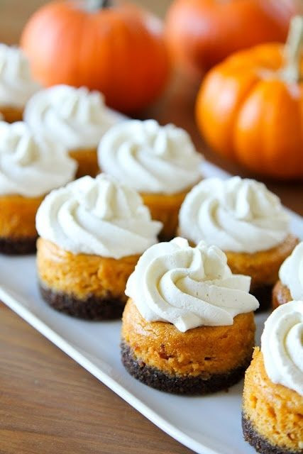 Mini Pumpkin Cheesecakes | Cupcake Canyon - replace the cookie in the crust with gluten free cookie