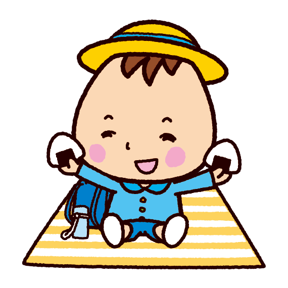 おにぎりを食べる子供のイラスト 制服 3カット イラストくん