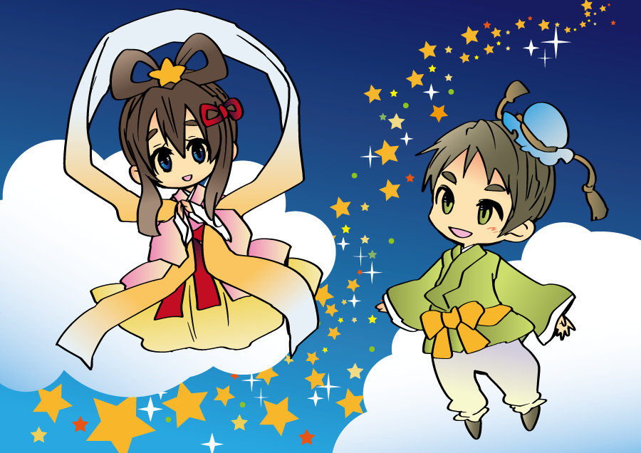 フリーイラスト 天の川と織姫と彦星の七夕の背景でアハ体験 Gahag 著作権フリー写真 イラスト素材集