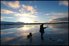 Fishing on Hafravatn