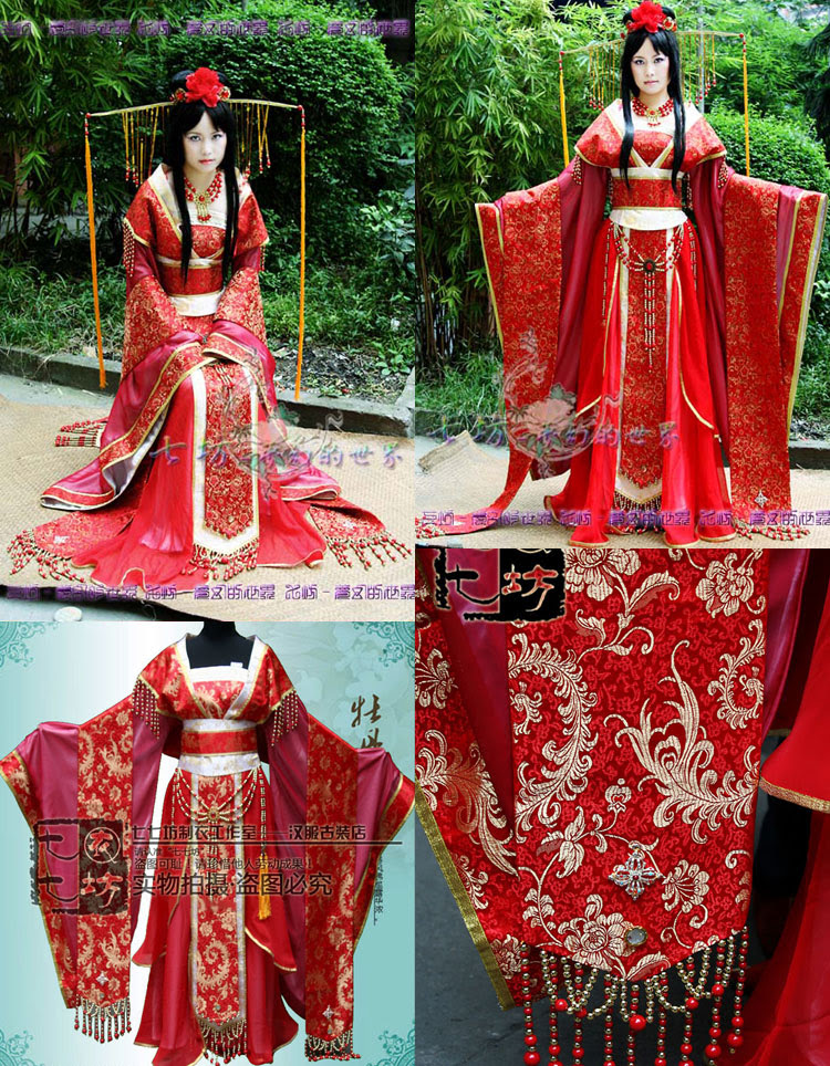 唐装 漢服ー女 華服花嫁華麗古装 鳳菊2 赤色 女性用 時代服 華服 漢服 唐服 唐装 中国 服 刺繍 簪かんざし ウェディングドレス チャイナー靴 漢民族の伝統衣装 クリスマス衣装 Kigurumi オーダー製作の通販専門店