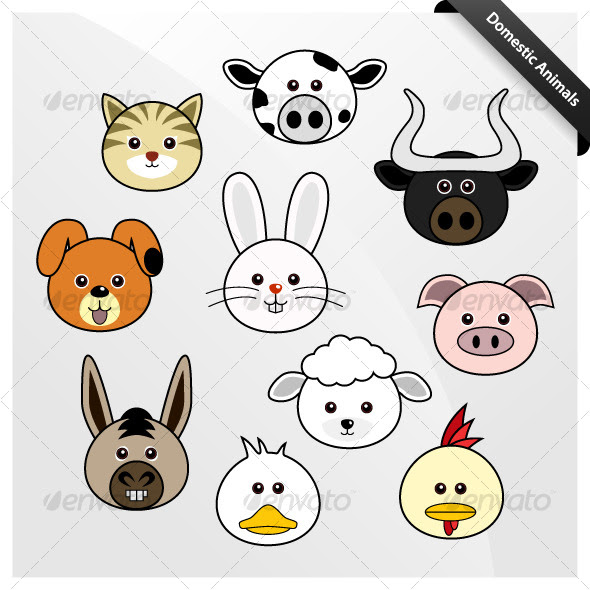 cute cartoon animals pictures. Domestic Animal Cute Cartoon