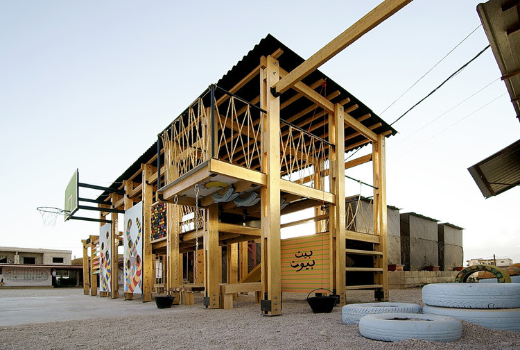 A playground designed and constructed by Catalytic action in Bar Elias, Lebanon. Image Courtesy of Catalytic Action
