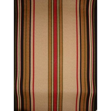 Moroccan Love Seat in Urban Mahogany-Fabric: Black & Tan Stripes