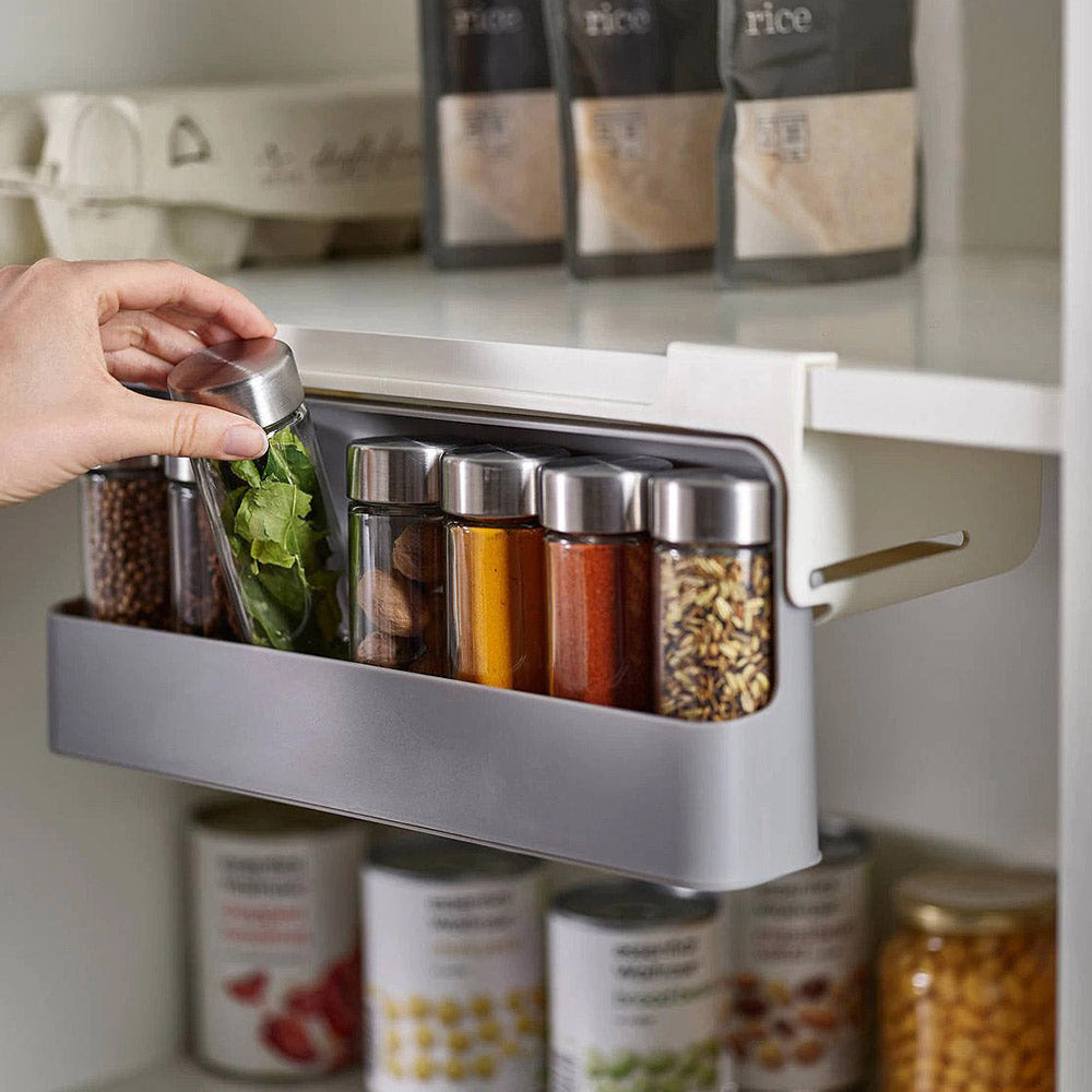 Under cupboard spice rack