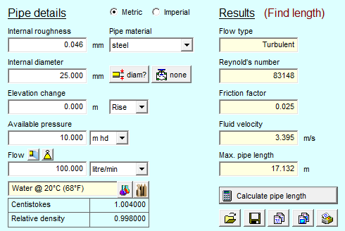 chart flow wizard Flow Pipe Pressure Software: Calculator and Drop Wizard Flow Rate Pipe