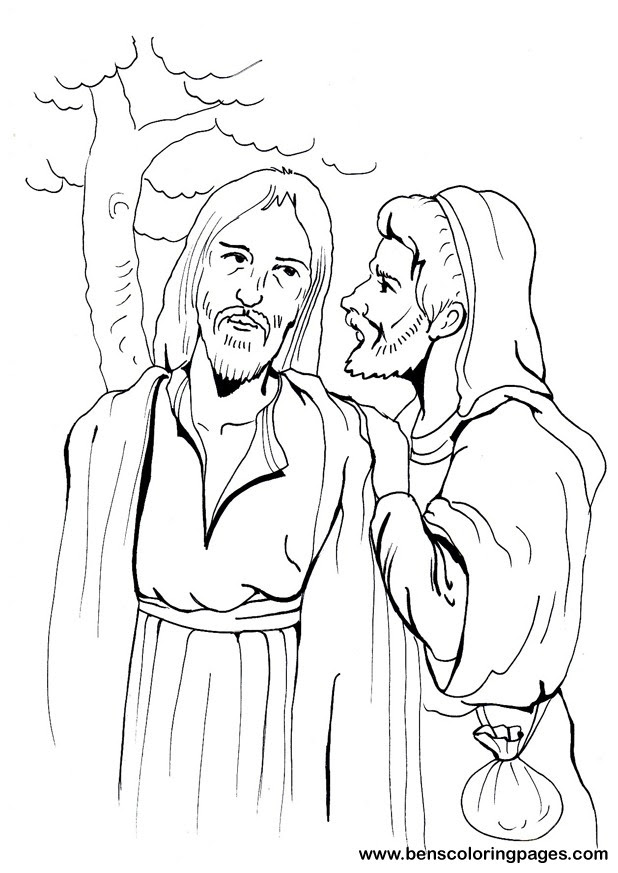 Kiss of Judas coloring pages.
