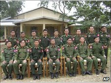 The defector, Sai Thein Win, is second from the left in this DVB picture 