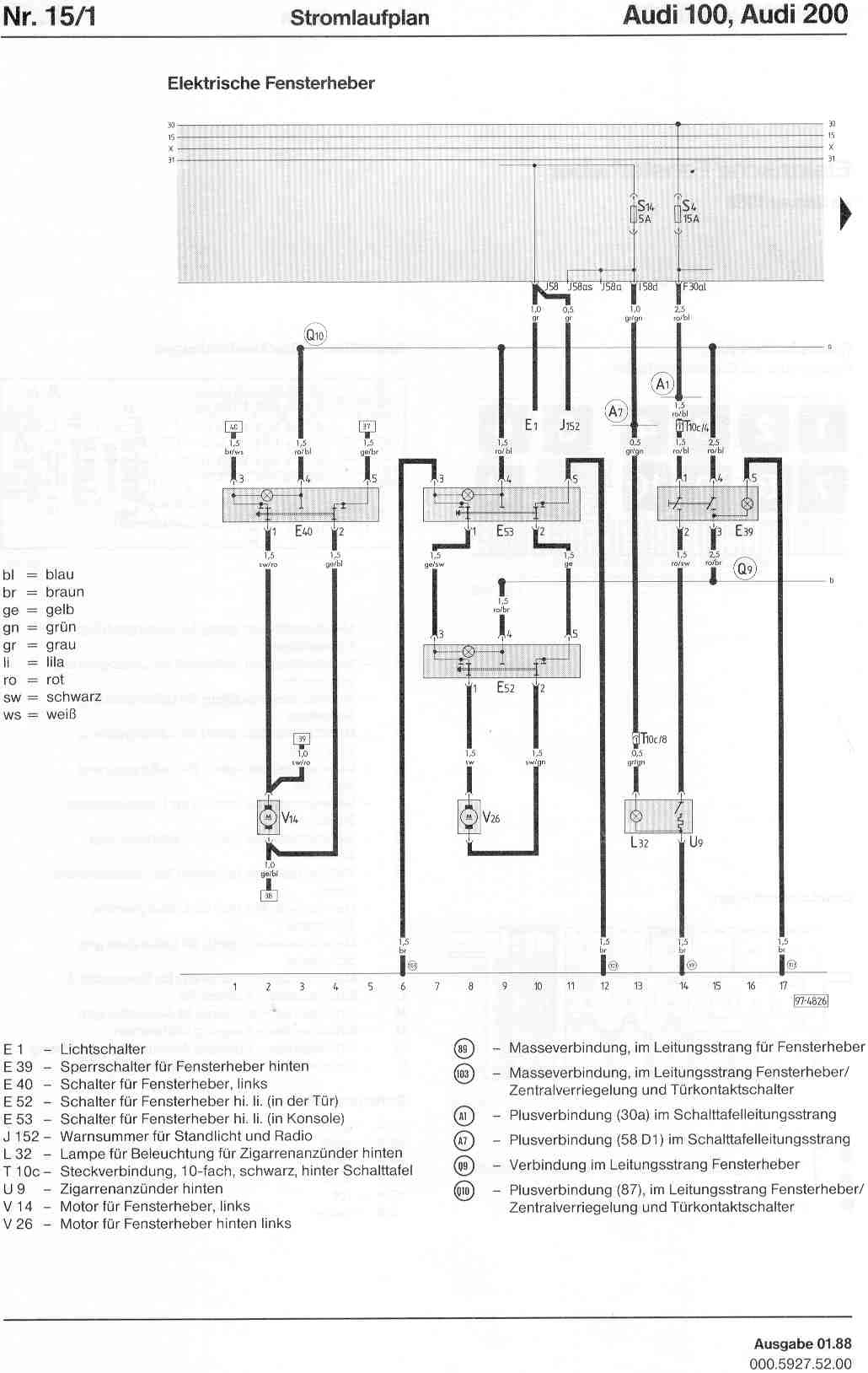 Audi 100/200 Factory Wiring Diagrams