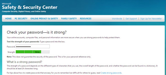 password strength tool